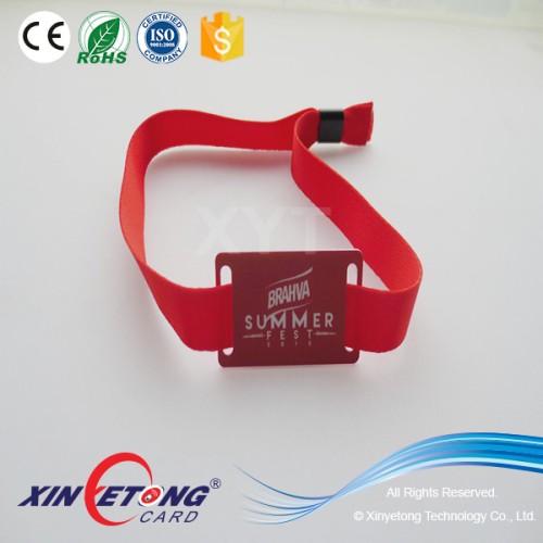 Reusable RFID Fabric Wristband with IC chip 